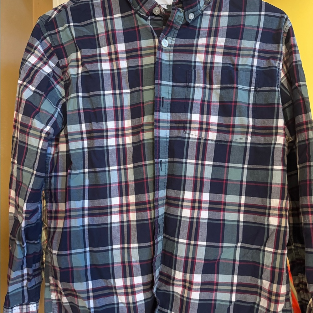 Old Navy Men's Multicolor Plaid Button-Down Shirt